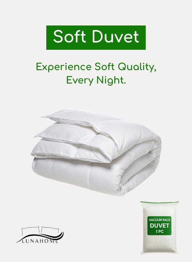 LUNA Home Premium Duvet Choose Size (King size 220*240cm. Queen size 200*230cm. Single size 160*210cm) – Ultra-Soft Comforter, Hotel Quality- Comfort All-Season, White. - Image 1